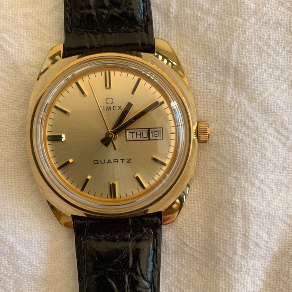 1st Edition Timex Q-Series Reissue of circa 1975 day-date quartz watch